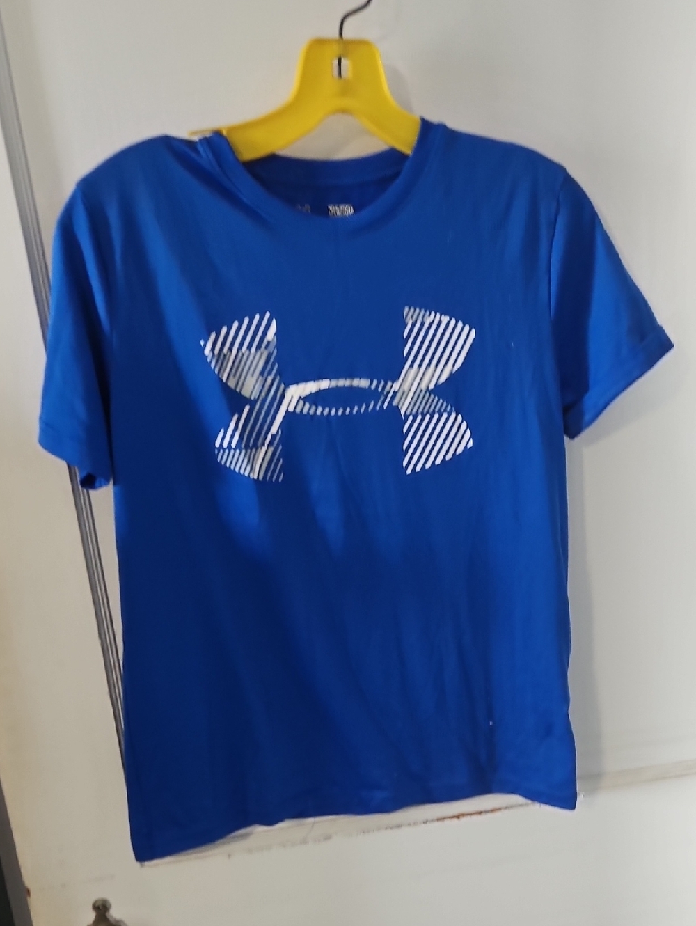 Under Armour Boys Short Sleeve Logo Tee - Blue with White Logo